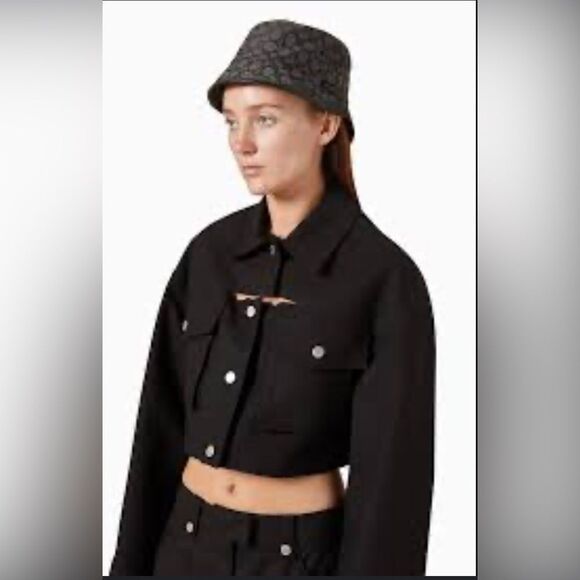 Coach signature C Jacard bucket hat with leather trim small. NWT - Picture 1 of 13